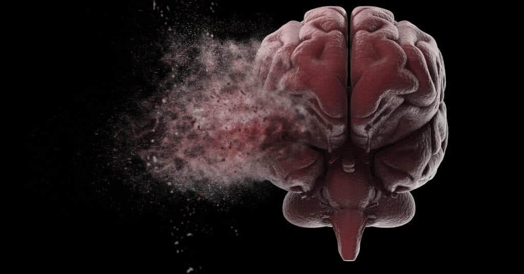 Imagem de um cérebro explodindo, ilustrando o artigo sobre ataque isquêmico transitório.