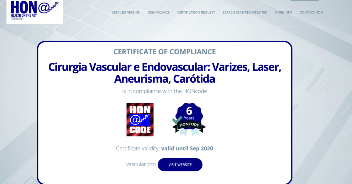 HON Code Certificate Vascular.pro